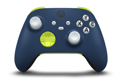 Xbox draadloze controller - Body: Midnight Blue, D-Pads: Electric Volt, Thumbsticks: Robot White