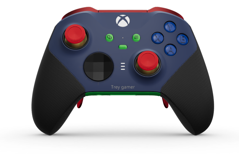 Xbox Elite Wireless Controller Series 2 - Core - Body: Midnight Blue + Rubberized Grips, D-pad: Faceted, Carbon Black (Metal), Back: Velocity Green + Rubberized Grips