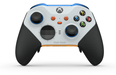 Xbox Elite Wireless Controller Series 2 - Core - Body: Robot White + Rubberized Grips, D-pad: Facet, Carbon Black (Metal), Back: Soft Orange + Rubberized Grips