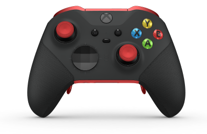 Xbox Elite Wireless Controller Series 2 - Core - Corps: Carbon Black + Rubberized Grips, BMD: Facette, Carbon Black (métal), Arrière: Pulse Red + Rubberized Grips
