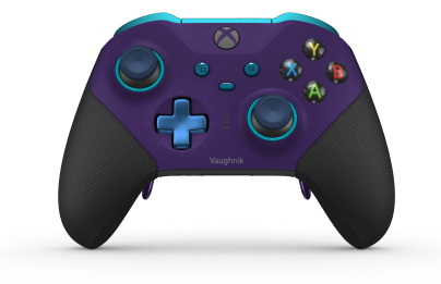 Xbox Elite Wireless Controller Series 2 - Core - Behuizing voorzijde: Astralpaars + rubberen handvatten, D-pad: Cross, Photon Blue (Metal), Behuizing achterzijde: Carbonzwart + rubberen handvatten