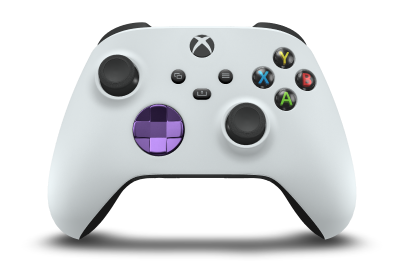 Xbox Wireless Controller - Corpo: Branco Robot, Botões Direcionais: Roxo Astral (Metálico), Manípulos Analógicos: Preto Carbono