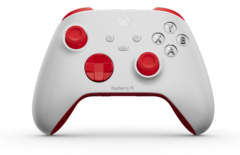 Xbox ワイヤレス コントローラー - Hoofdtekst: Robot White, D-Pads: Pulse Red, Duimsticks: Pulse Red