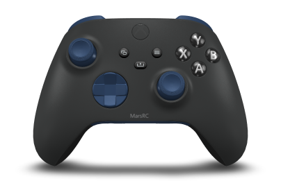 Xbox Wireless Controller - Corpo: Preto Carbono, Botões Direcionais: Azul Noturno, Manípulos Analógicos: Azul Noturno