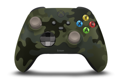 Xbox Wireless Controller - Body: Forest Camo, D-Pads: Carbon Black (Metallic), Thumbsticks: Desert Tan