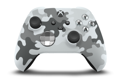 Xbox Wireless Controller - Cuerpo: Arctic Camo, Crucetas: Plata brillante (metálico), Palancas de mando: Negro carbón